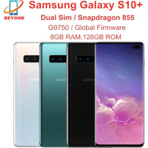Samsung Galaxy S10+ S10 Plus G9750 Dual Sim Snapdragon 855 8GB RAM 128GB ROM Octa Core 6.4" NFC 4G LTE Original Cell Phone