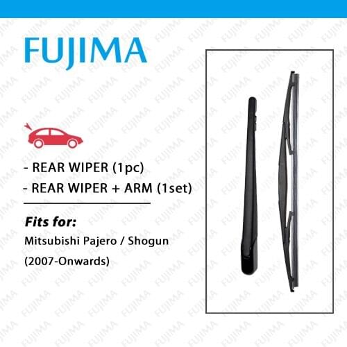FUJIMA Rear Wiper Blade and Arm for Mitsubishi Pajero / Shogun (2007-Onwards) Back Window Windscreen Rear Wiper Arm
