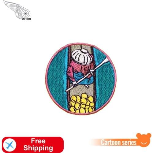 Thailand Floating Boat Embroidery Iron on Patches for Clothing DIY T-Shirts Jackets Jean Special Cartoon Badge Stickers