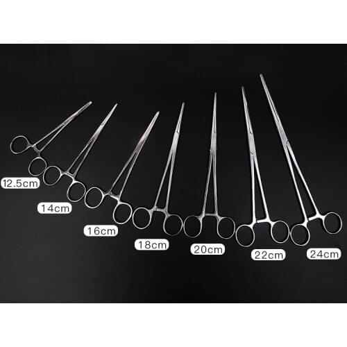 Survival Stainless Steel Curved Tip and Straight Tip Forceps Locking Clamps, Hemostatic Forceps Arterial Forceps