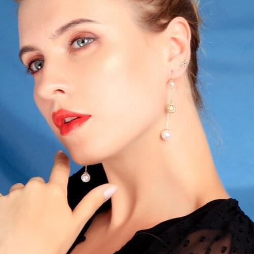 Fashion New Arrival Long Drop Earring For Women Handmade Crystal Daisy Tassel Earring Charming Wedding Date Gift Jewelry