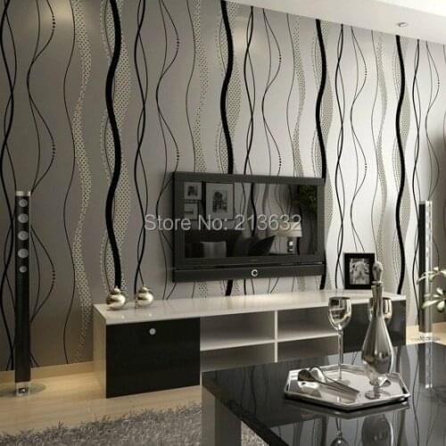 ZXqz 230 10M Roll Modern Simple Style Beige/White Beige White Strips Striped 3d Wallpaper Livingroom/Bedroom Wallpaper Wall