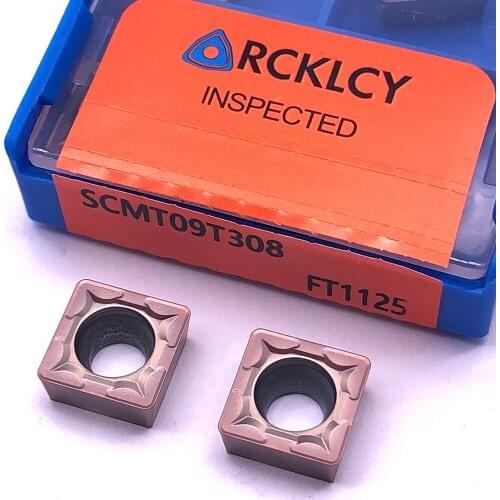 10pcs RCKLCY Carbide SCMT09T308 FT1125 tungsten turning inserts steel CNC lathe tools for steel stainless