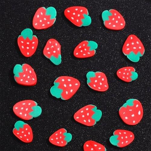 Nail Art Cartoon Strawberry Fruits Pattern 3D Fruit Slices Sticker Polymer Clay Nails Tips DIY Decoration Accessories 1000Pcs