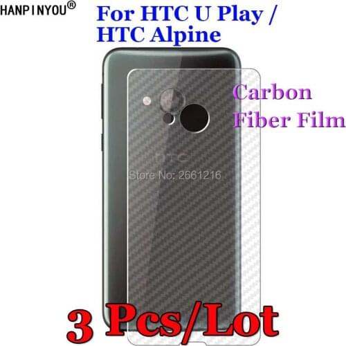 3 Pcs/Lot For HTC U Play / HTC Alpine 5.2" 3D Non-slip Clear Carbon Fiber Back Film Screen Protector Protective Sticker