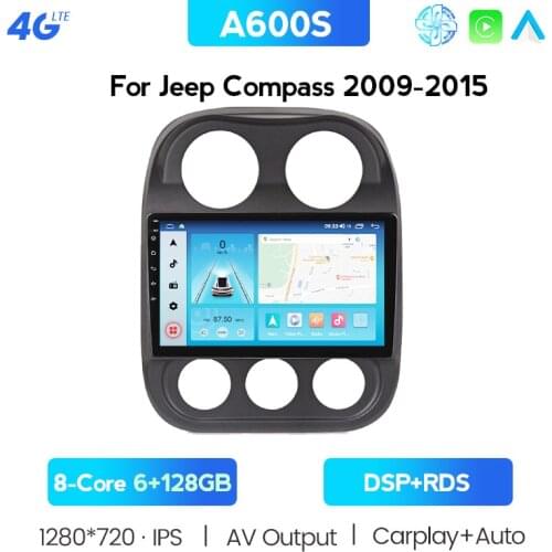 2Din Android 10.0 Car Radio For JEEP Compass Patriot 2010 2012 2013 2014 2015 2016 Multimedia Stereo DVD Player Navigation GPS