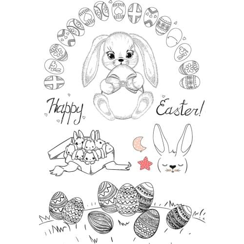 AZSG Easter Egg Wreath Clear Stamps For DIY Scrapbooking Decorative Card Making Crafts Fun Decoration Supplies 10*15cm
