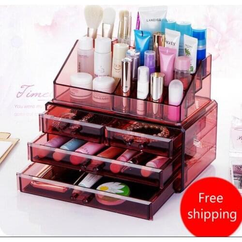 Large Acrylic Drawer Combination Style Makeup Organizer Desktop Sundries Storage Box Transparent Plastic Jewelry Box