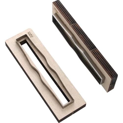 Keychain Knife Mold Leather Craft DIY Key Ring Wooden Template Knife Punching Tool Key Chain Cutting Mould Cutter