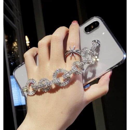 3D Bling Diamond Bracelet Chain Crystal Phone Case For iPhone 11 Pro MAX XR XS Max 6 6S 7 8 Plus cover for samsung S8 S9 S10 S20