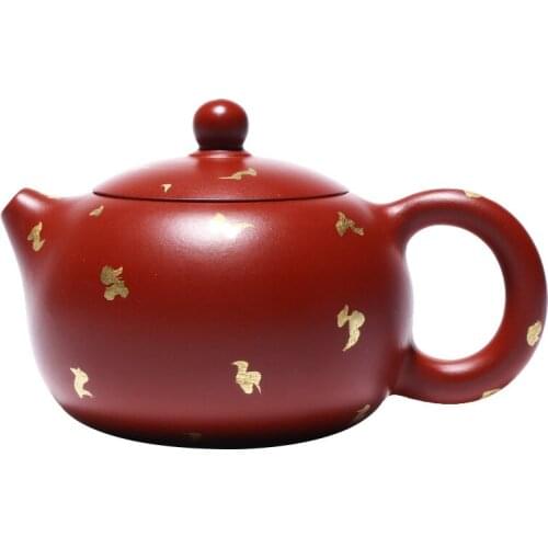 Dahongpao With Golden Xishi Teapot Zisha Yixing Handmade Pot Kung-fu Teaware Purple Clay Drinkware For Puer Green Black
