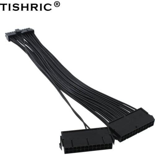 10pcs TISHRIC Dual PSU Cable Extension sync Synchronous Adapter ATX 24Pin Power Supply Sync Starter ADD2PSU Riser for GPU Mining