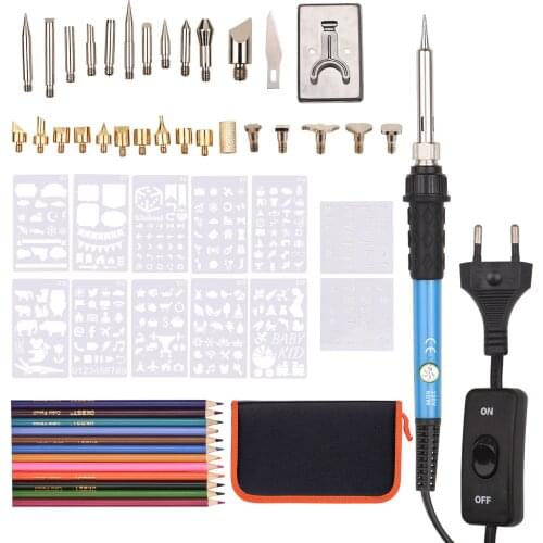 53PCS Wood Burning Kit with Soldering Iron Tips Multifunctional Wood Burner Tool Adjustable Temperature 200-450
