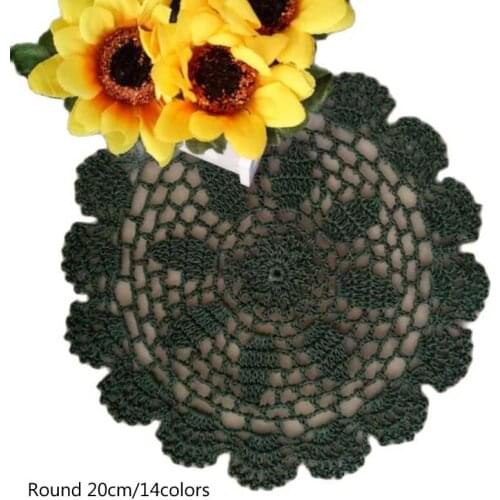 HOT Round Lace cotton table place mat pad Cloth crochet placemat cup mug wedding tea coffee dish coaster handmade doily kitchen