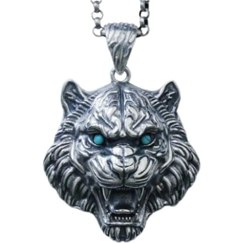 BOCAI New 100% s925 pure silver domineering tiger pendant personality hip hip hop street Man pendant original design