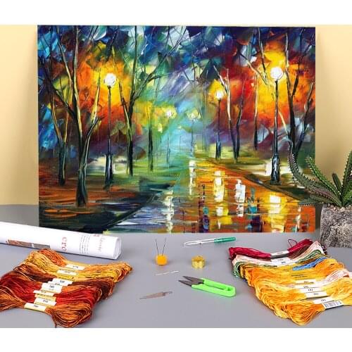 Loving Night Printed 11CT Cross-Stitch Embroidery Kit DMC Threads Craft Knitting Handicraft Sewing Needle Different