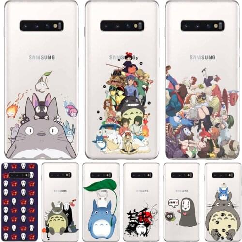 Cute Totoro Spirited Away Ghibli Miyazaki Anime No Face Soft Clear Phone Case For Samsung Glaxy S6 7 8 9 10 Note 8 9 10 Pro Case