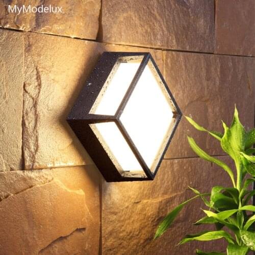 Outdoor home Lighting Waterproof aluminum LED outdoor wall lights square white garden balcony corridor wall lamps 9W modern