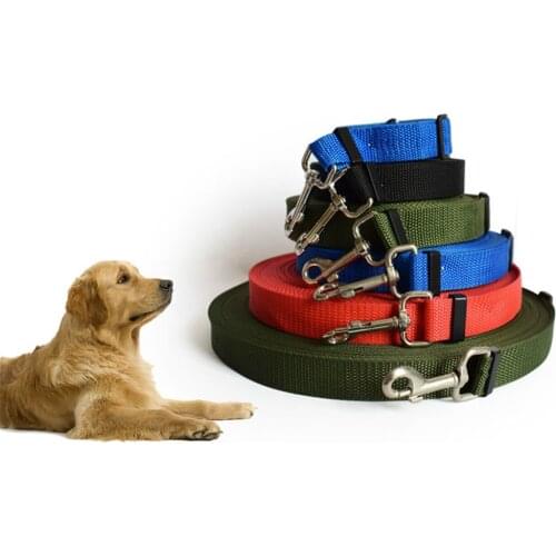 5M-50M Cat Dog Nylon Training Harness Leash Width 2.5Cm Pet Puppy Dog Long Adjustable Traction Lead Collar Traction Rope Belt