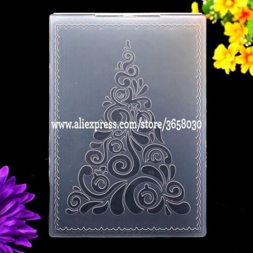 Christmas Tree Plastic Embossing Folder For Scrapbook DIY Album Card Tool Plastic Template 12.5x17.8cm 8070860