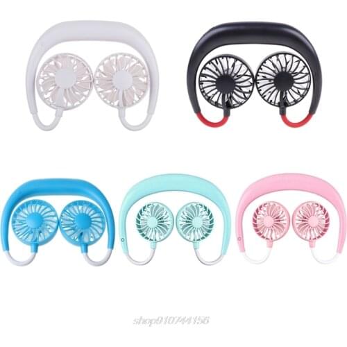 Hands-free Neck Band Hands-Free Hanging USB Rechargeable Dual Fan Mini Air Cooler Summer Portable A13 21 Dropship