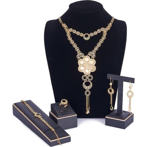 Middle East style wedding jewelry set for women Saudi Arabia jewelry set Egypt copper high quality arab jewelry set