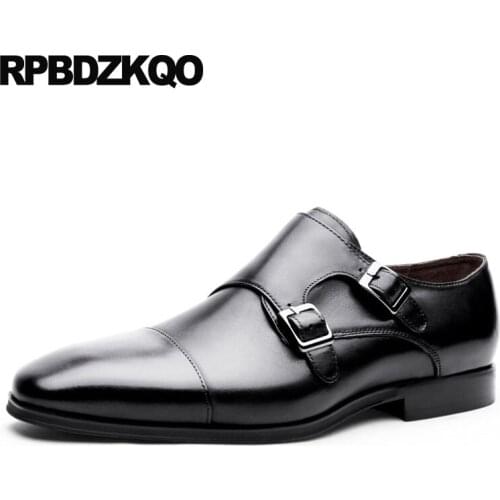 Big Size Men Italian Shoes For Wedding Dress New Classic Black Office 47 11 Business Brand Pointed Toe Double Monk Strap Brown