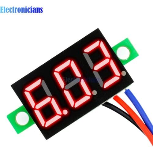 3 Wires 0.36 inch DC 0-30V Red LED Panel Voltage Meter 3-Digital Display Voltmeter