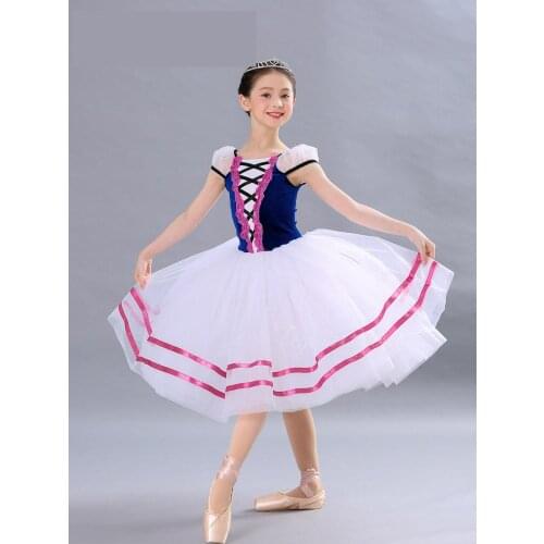 New Childrens Womens Ballet Dance Skirt Long Princess Pompous Skirt Stage Performance Dress Activity