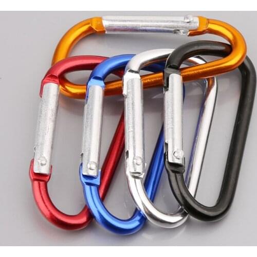 10Pcs Outdoor Aluminium Alloy Carabiner Safety Keychain Flashlight Hang Buckle Random Color Wholesale Dropshipping