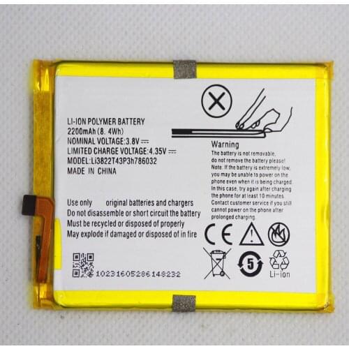 20pcs/lot 2200mAh Li3822T43P3h786032 Battery For ZTE Blade X7 D6 V6 Z7 T660 T663 Rechargeable Li-ion Mobile Phone Battery