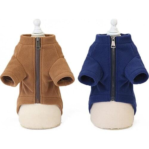2021 New Style Soft Sweatshirt Zipper Closure Warm Puppy Coat Dog Accessories Pet Products Supplies