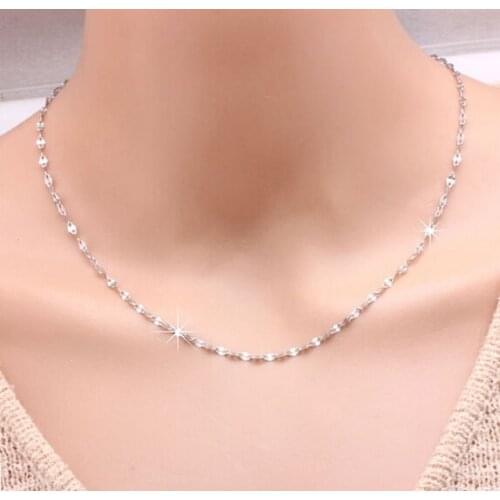 5pcs Lot in bulk Thin 2.5mm Stainless Steel Trendy Women Chain Necklaces 18''-32