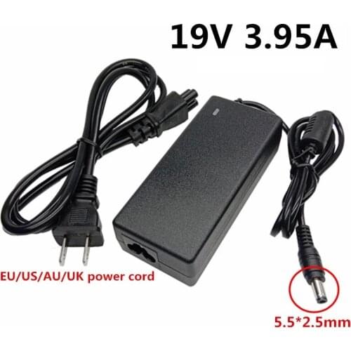 19V 3.95A 5.5x2.5mm Power Adapter Adaptador Supply AC Laptop Charger 19V3.95A For Dell Netbook EU US AU UK Cord Cable