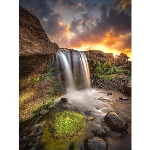 5D DIY Diamond Painting Waterfall Scenery Diamond Embroidery Full Cross Stitch Mosaic Rhinestone Home Decor Handmade Gifts