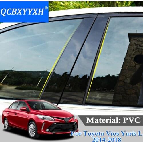 Car Styling For Toyota Vios Yaris L Hatchback Sedan Car Window Trim Sticker Middle Column Stickers Decoration PVC Car Styling