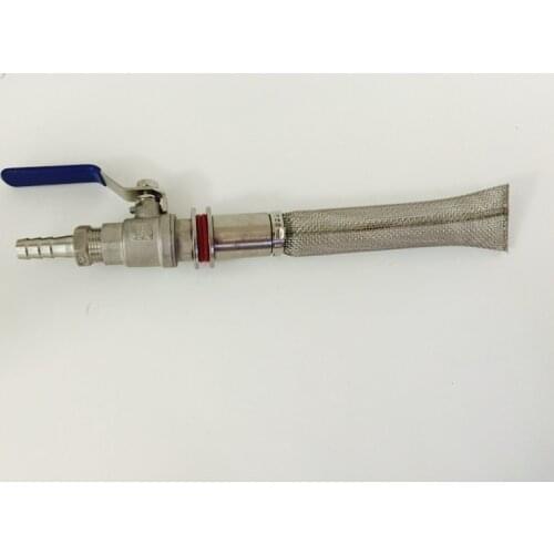 Weldless Cooler Bazooka Kit, 6" Bazooka Screen, 2-Piece Ball Valve, 1/2" Hose Barb, Brewer Hardware