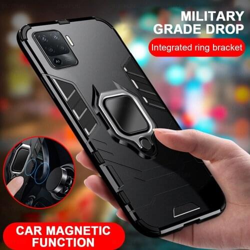 Armor Shockproof Case For Oppo A94 4G F19 Pro Opo Reno5 F Reno 5 Lite Light Car Magnetic Ring Stand Protection Phone Cover Coque