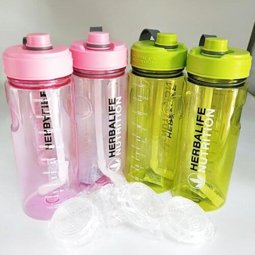 Factory wholesale 1000ml/2000ml Herbalife Nutrition Milk Shake Bottle With Straw Inside Space Bottle Kettle BPA Free