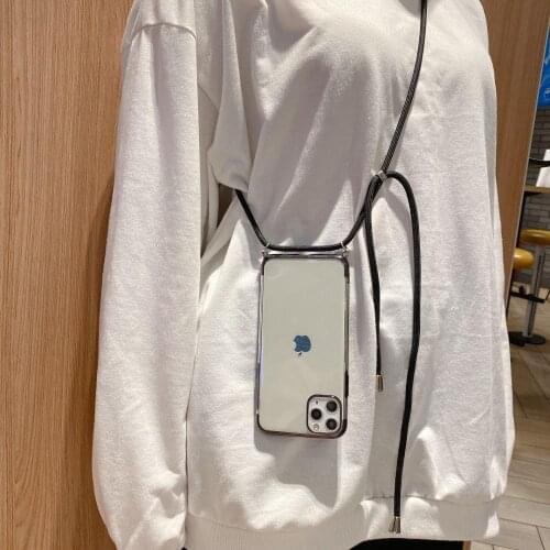 Case for Apple iPhone 11 Pro XS MAX 6 7 8 plus XR X SE 2020 Mobile Phone Case Strap Chain Necklace Hands Free Rope Case