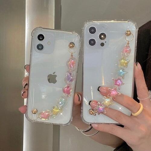 Aurora Star Heart Chain wrist Shell Phone Case For Huawei Y9A Y5P Y6P Y7P Y9S Y8S Y6S 2020 Y 6 Y6 Y5 Y7 Y9 Prime 2019 Back Cover