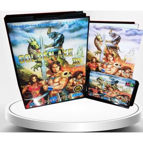 Golden Axe III 3 Japan Cover with Box and Manual for MD MegaDrive Genesis Video Game Console 16 bit MD card
