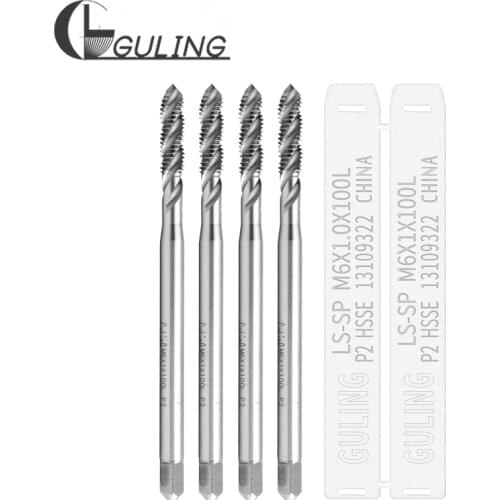 GULING HSS-E Spiral Fluted Taps long shank BRIGHT coating thread Metric machine tap