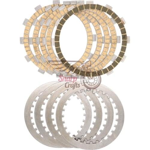 Motorcycle Carbon Fibre Clutch Friction Plates Steel Disc For Yamaha V-Star Virago XV 250 125S 240 Route 66 Drag Star XVS 125