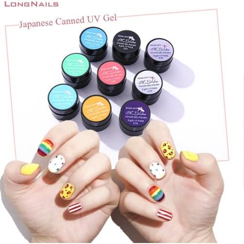 5ml/Jar Japanese Can UV Gel Polish Painting Line Stroke DIY Full Color Soak Off Salon Supplies Art UV Led Nail Paint Gel 0.17oz
