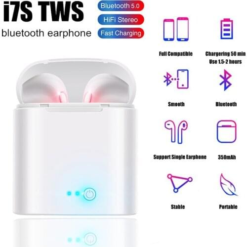 I7s TWS I7 sport Earbuds Headset With Mic For smart Phone iPhone Xiaomi Samsung Huawei Wireless Earpiece Bluetooth Earphones
