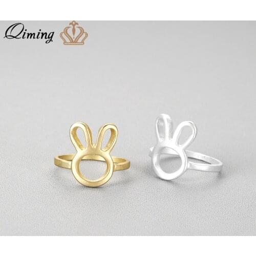 2020 Rabbit Bunny Animal Rings For Women Gold Silver Cute Lovely Jewelry Toe Finger Ring Vintage Jewelry Accessories