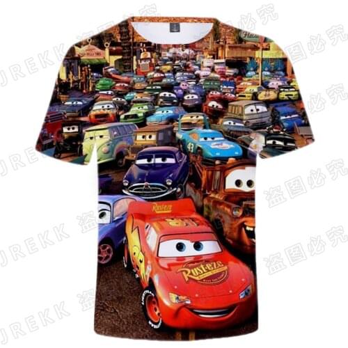 Cars Cartoon Anime Disney Movie Mens T-shirts Summer 3D Print Fashion Boy Girl Kids Tee Tops Oversized Women Clothing