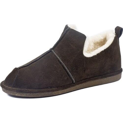 New Winter Faux suede Short Plush Womens Snow Boots Flat Pure Color Warm Shoes Adult Non-Slip Girls Plus Velvet Cotton Shoes