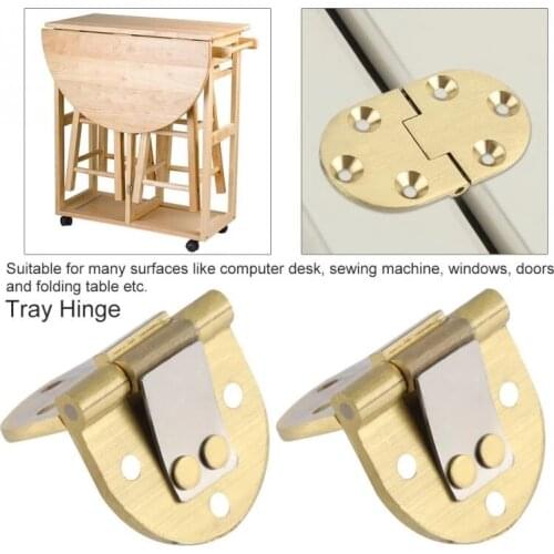 New Brass Furniture Hinges 180 Degrees Folding Table Accessories Round Table Hinge Flap Hinge Waist Hinge Door Connector Tools